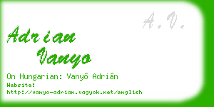adrian vanyo business card